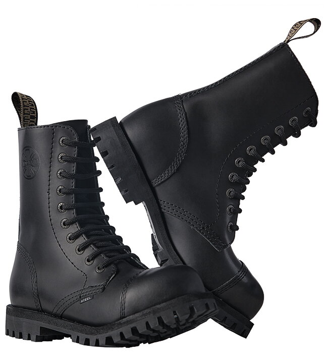 Steel Boots 10 Eyelets Black BO| STEEL Shoes&Boots Steel Boots 10 Eyelets Black BO| STEEL Shoes&Boots