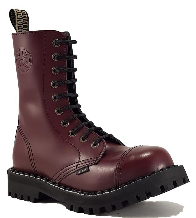 Burgundy work boots deals