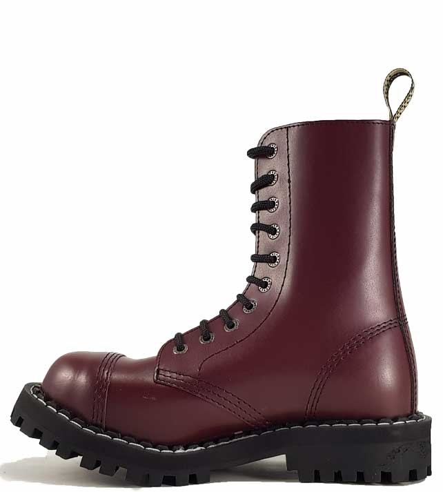 Burgundy steel clearance toe boots