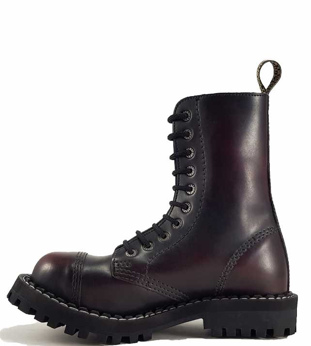 Burgundy rub off boots top