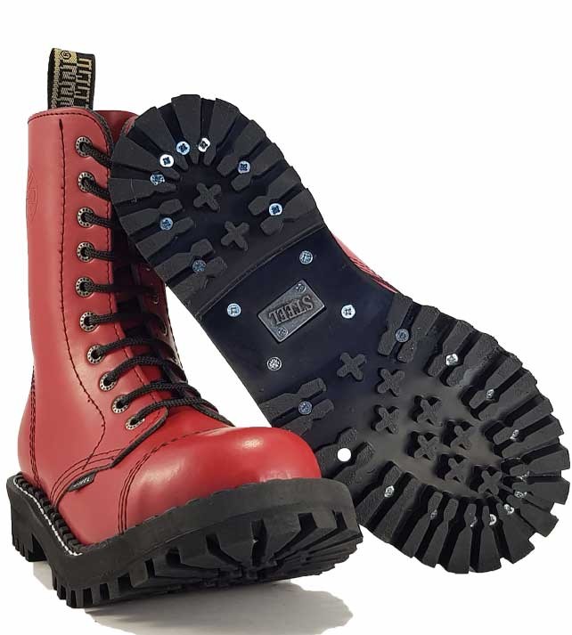Red steel cap boots on sale