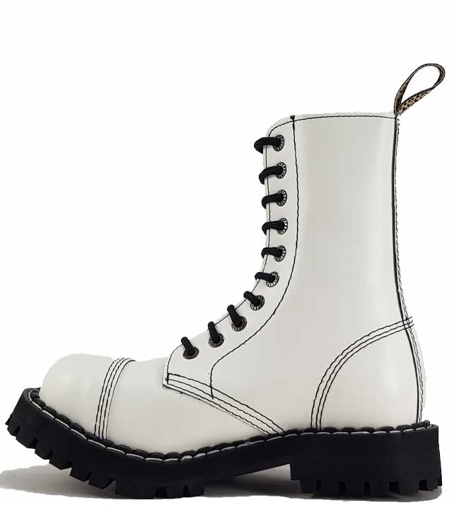 Steel Boots 10 Eyelets White