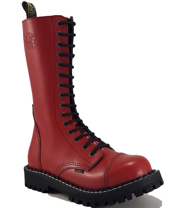 Red steel toe boots sale