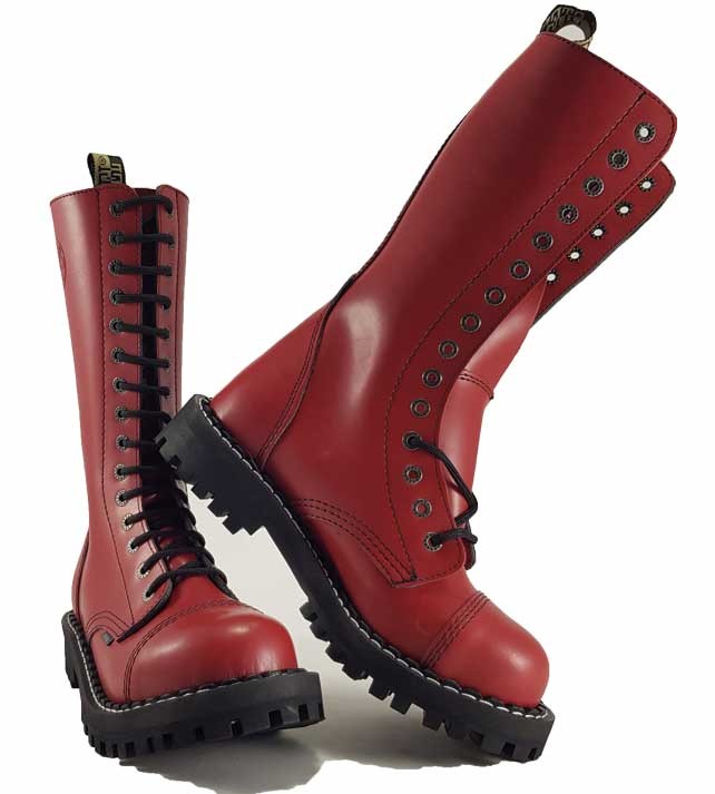 Cherry red steel toe boots store