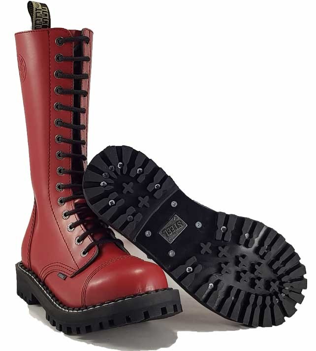 Steel Boots 15 Eyelets Red Size Eur 41 US 8