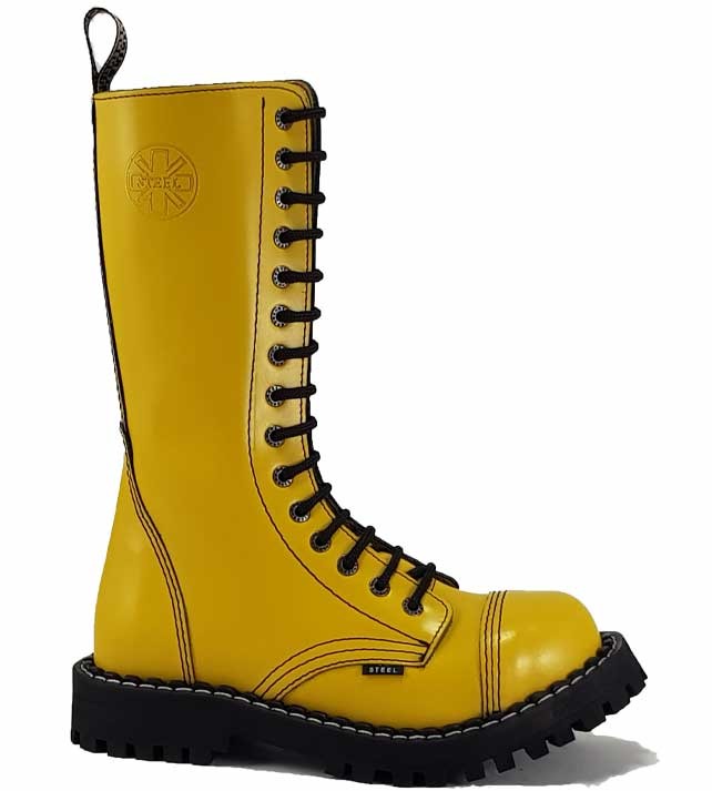 yellow combat boots