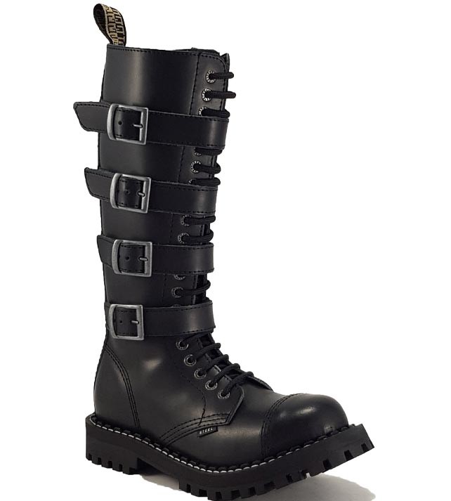 Black combat boots 2024 with buckles