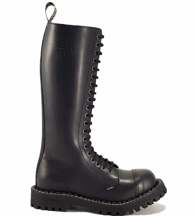 Steel Boots 20 Eyelets Black