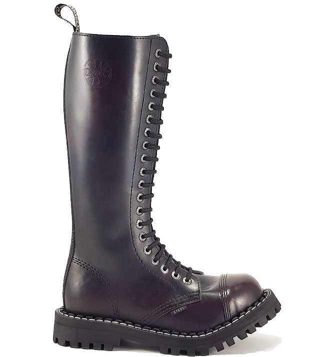 Steel Boots 20 Eyelets Burgundy Rub Off