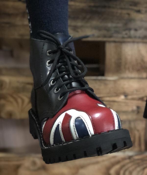 Steel Boots 6 Eyelets British Flag