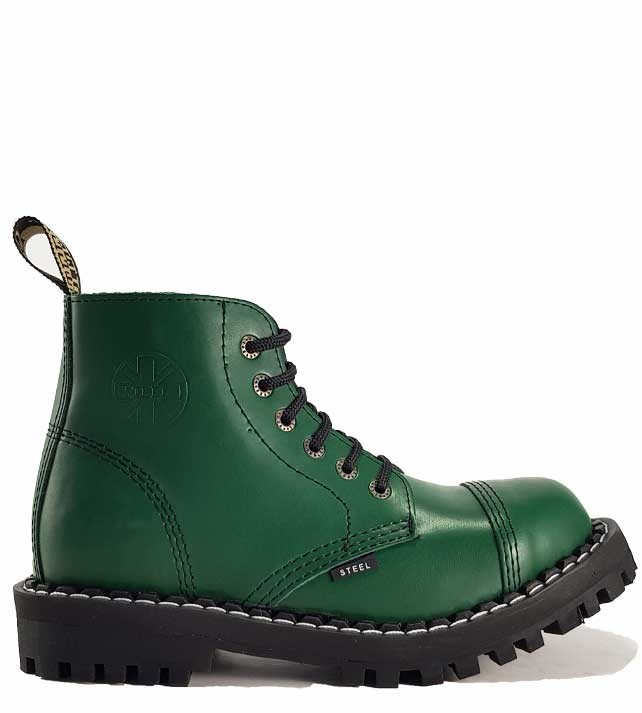 Steel Boots 6 Eyelets Green STEEL Shoes Boots