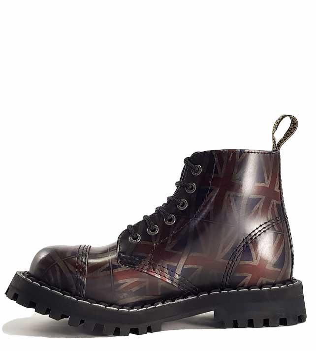 Steel Boots 6 Eyelets UK Flag Rub Off