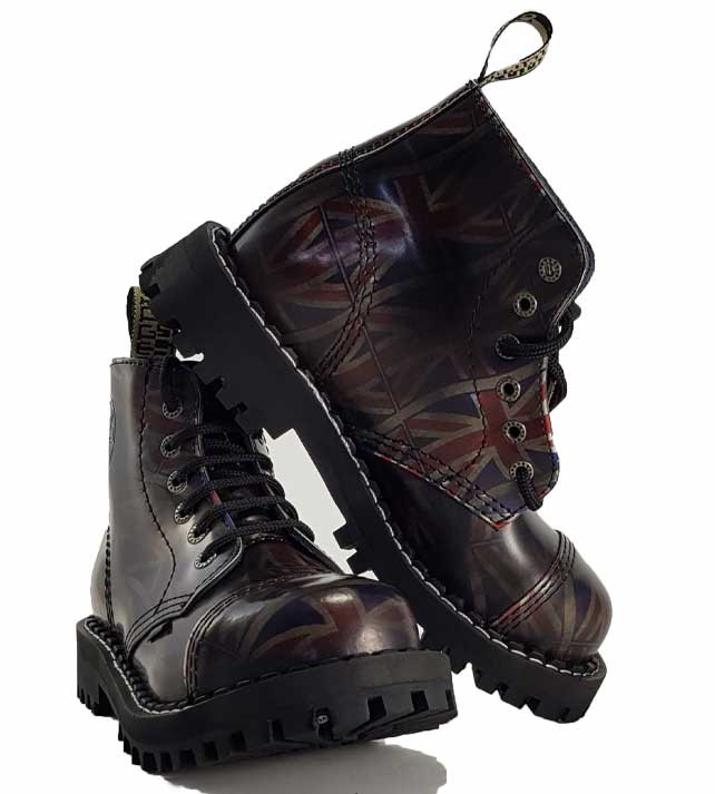 Steel Boots 6 Eyelets UK Flag Rub Off