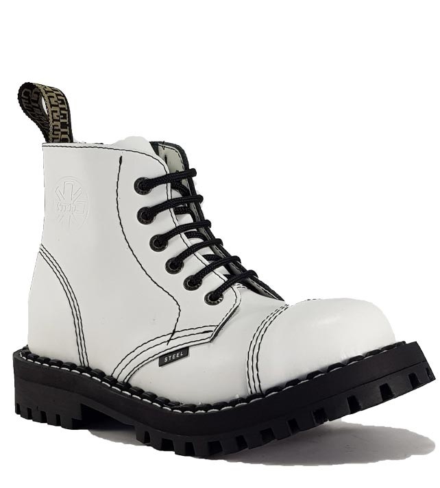 Steel Boots Eyelets White STEEL Shoes&Boots