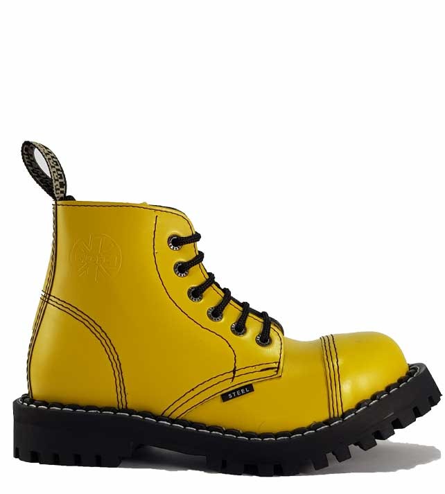 Yellow steel toe new arrivals boots