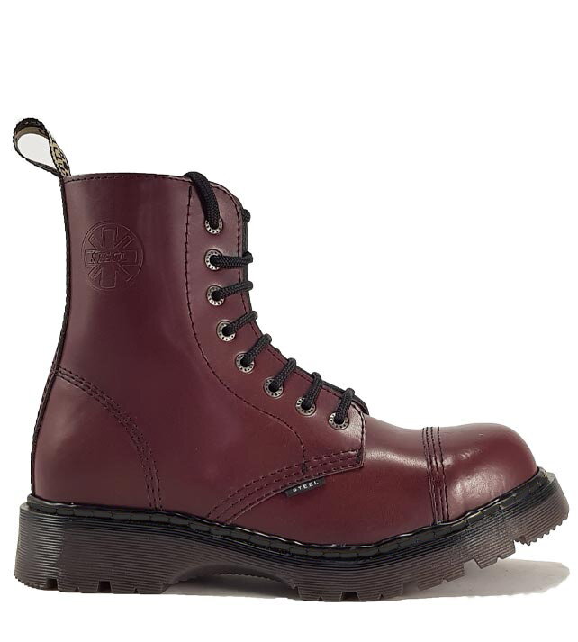 Burgundy steel toe boots shop