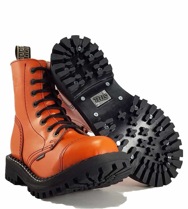 Steel Boots 8 Eyelets Orange Size Eur 38 US 6