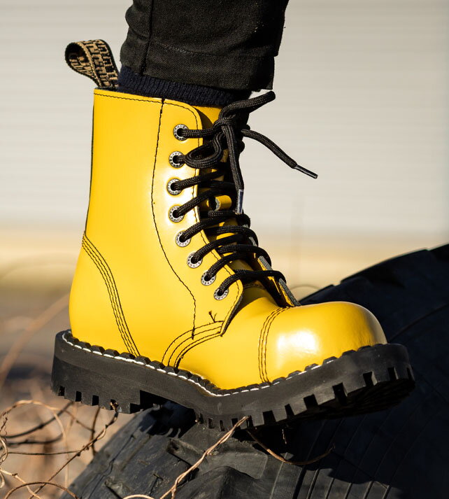 Black and yellow boots sales