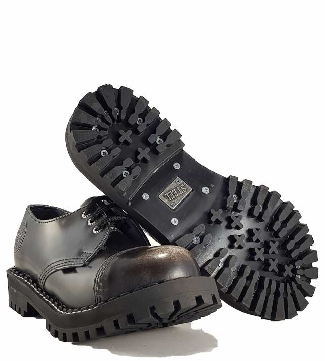 translator bathing alcohol Steel Shoes 3 Eyelets White Rub Off