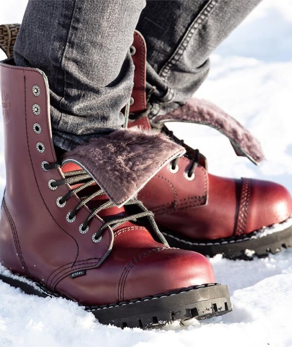 Maroon fur boots deals