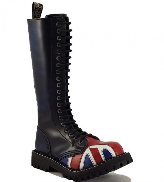 Steel Boots 20 Eyelets British Flag 