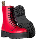 Steel Boots 10 Eyelets Red Alessia