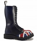 Steel Boots 15 Eyelets British Flag