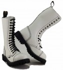 Steel Boots 15 Eyelets White