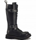 Steel Boots 20 Eyelets Black With 2 Buckles ZIP