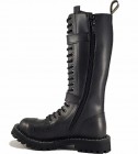 Steel Boots 20 Eyelets Black With 2 Buckles ZIP