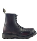 Steel Boots 8 Eyelets Burgundy Rub Off Air