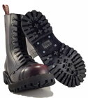 Steel Boots 10 Eyelets Burgundy Rub Off