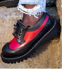 Steel Shoes 4 Eyelets Alcapone Black Red
