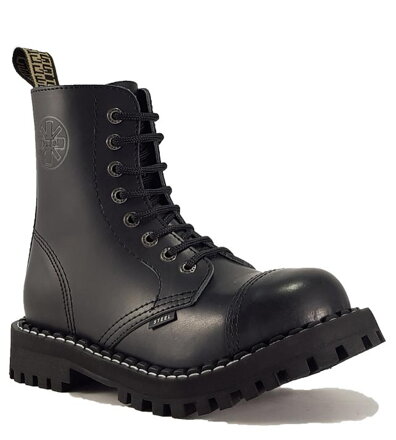 Steel Boots 8 Eyelets Black STEEL Shoes Boots