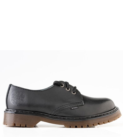 Steel Shoes 3 Eyelets Black No Steel Cap
