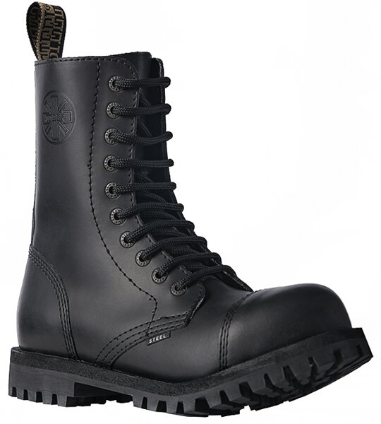 Steel Boots 10 Eyelets Black BO