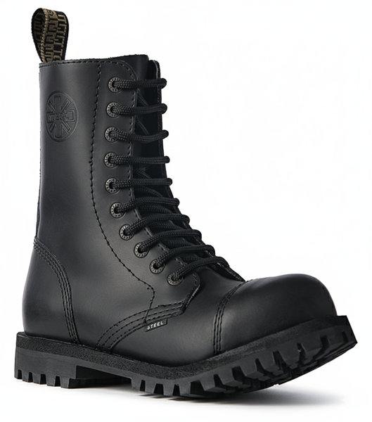 Steel Boots 10 Eyelets Black BO