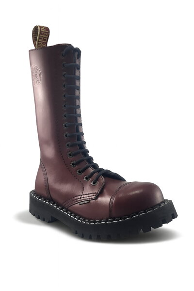 Steel Boots 15 Eyelets Burgundy