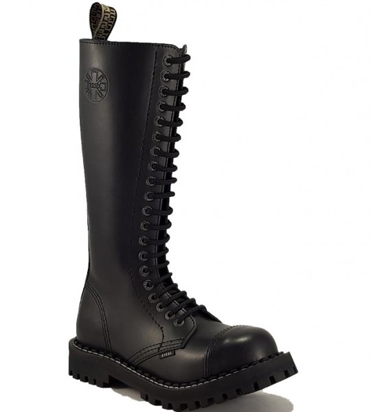 Steel Boots 20 Eyelets Black