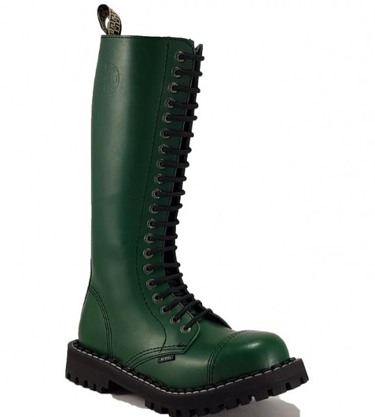 Steel Boots 20 Eyelets Green