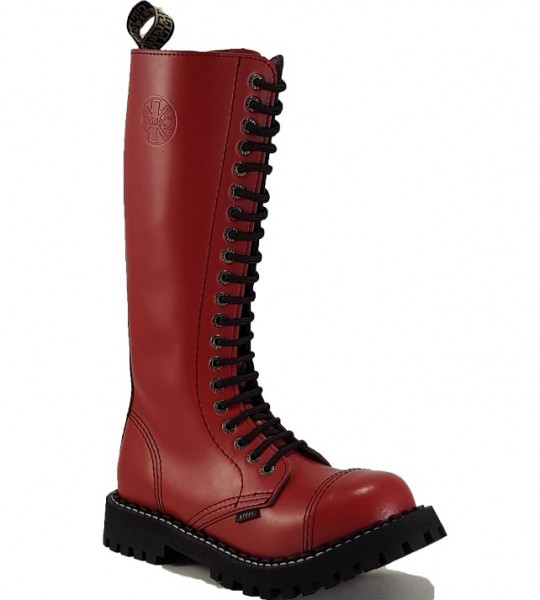 Steel Boots 20 Eyelets Red