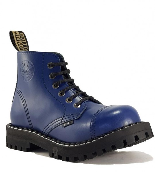 Steel Boots 6 Eyelets Blue