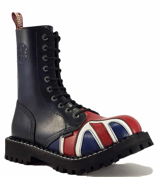 Steel Boots 10 Eyelets British Flag