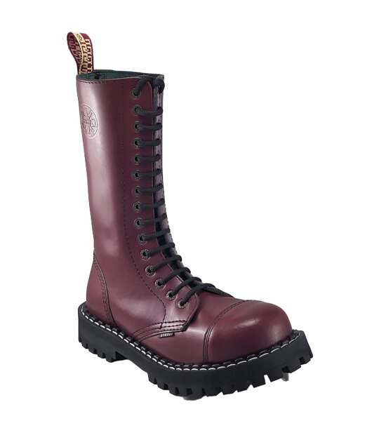 Steel Boots 15 Eyelets Burgundy