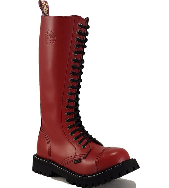 Steel Boots 20 Eyelets Red