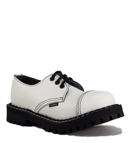 Steel Shoes 3 Eyelets White