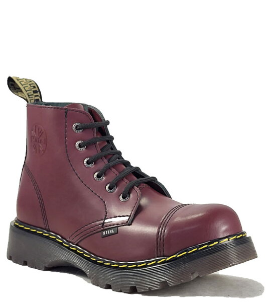 Steel Boots 6 Eyelets Burgundy Air 
