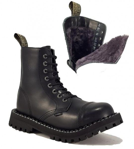 Steel Boots 8 Eyelets Black Warm