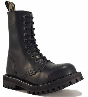 Steel Boots 10 Eyelets Black