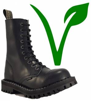 Steel Boots 10 Eyelets Black Vegan